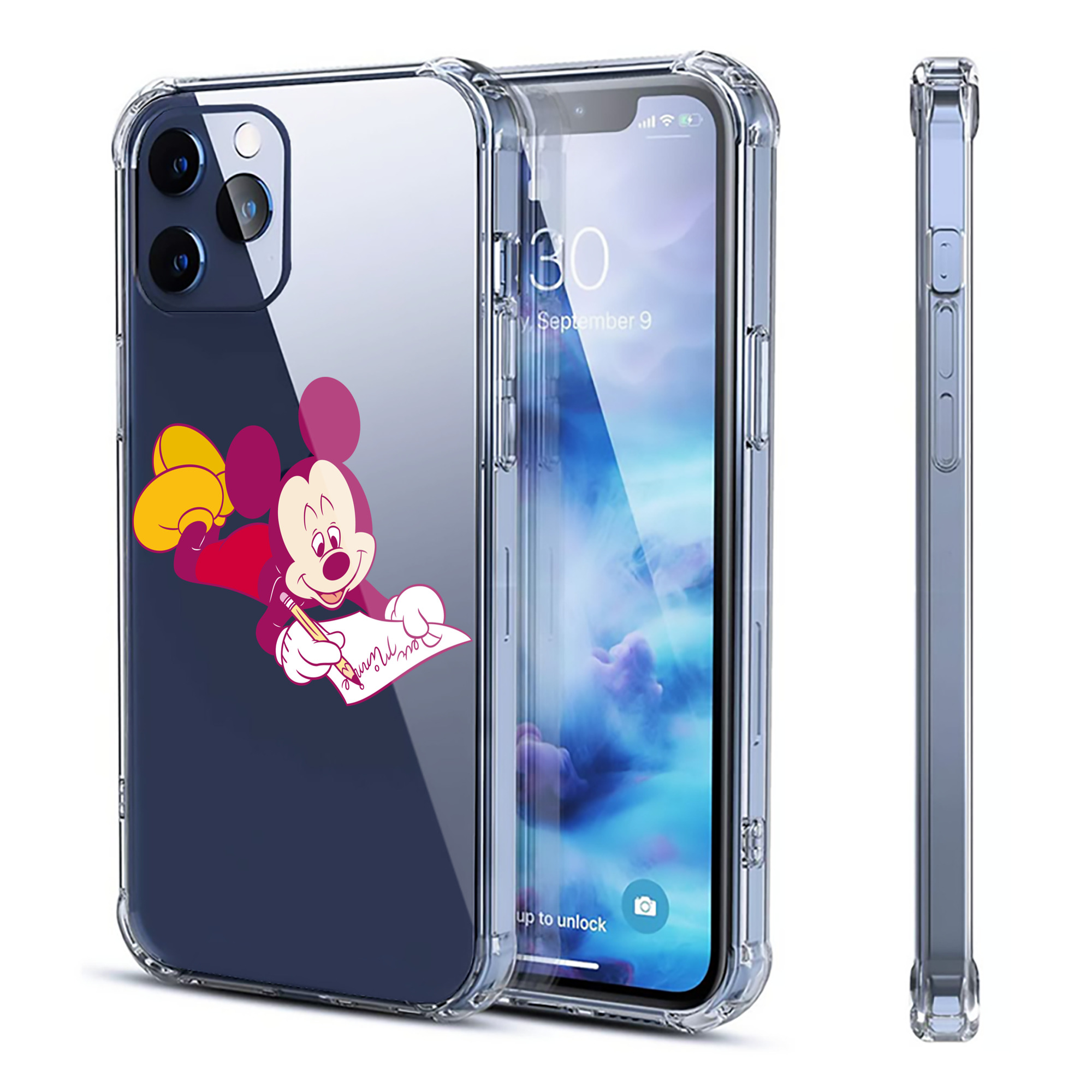 （画像用） ミッキーマウス Mickey Mouse 【iPhone 12シリーズ対応】透明スマホケース（クリアソフトケース）